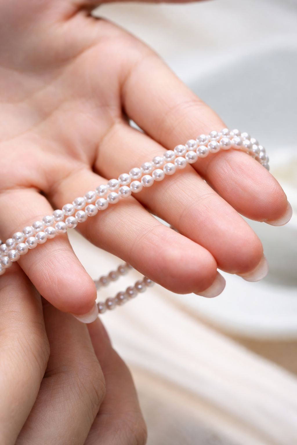 A 3.8-4mm | Whispers of Light |  Full-Strand Necklace | In stock｜Ships in 24h