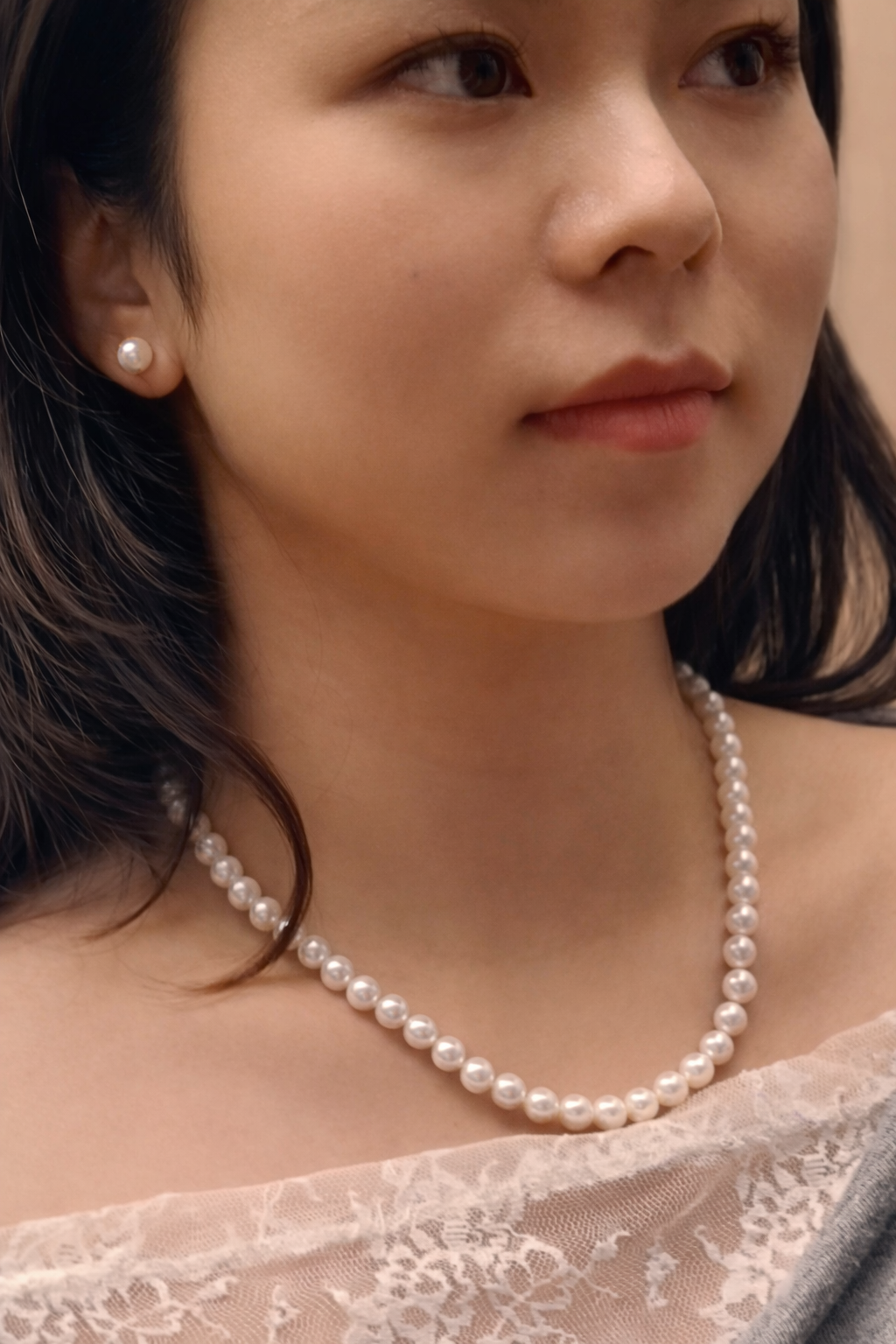 A 7.5-8mm | The Mirror of Light |  Full Strand Necklace | In stock｜Ships in 24h