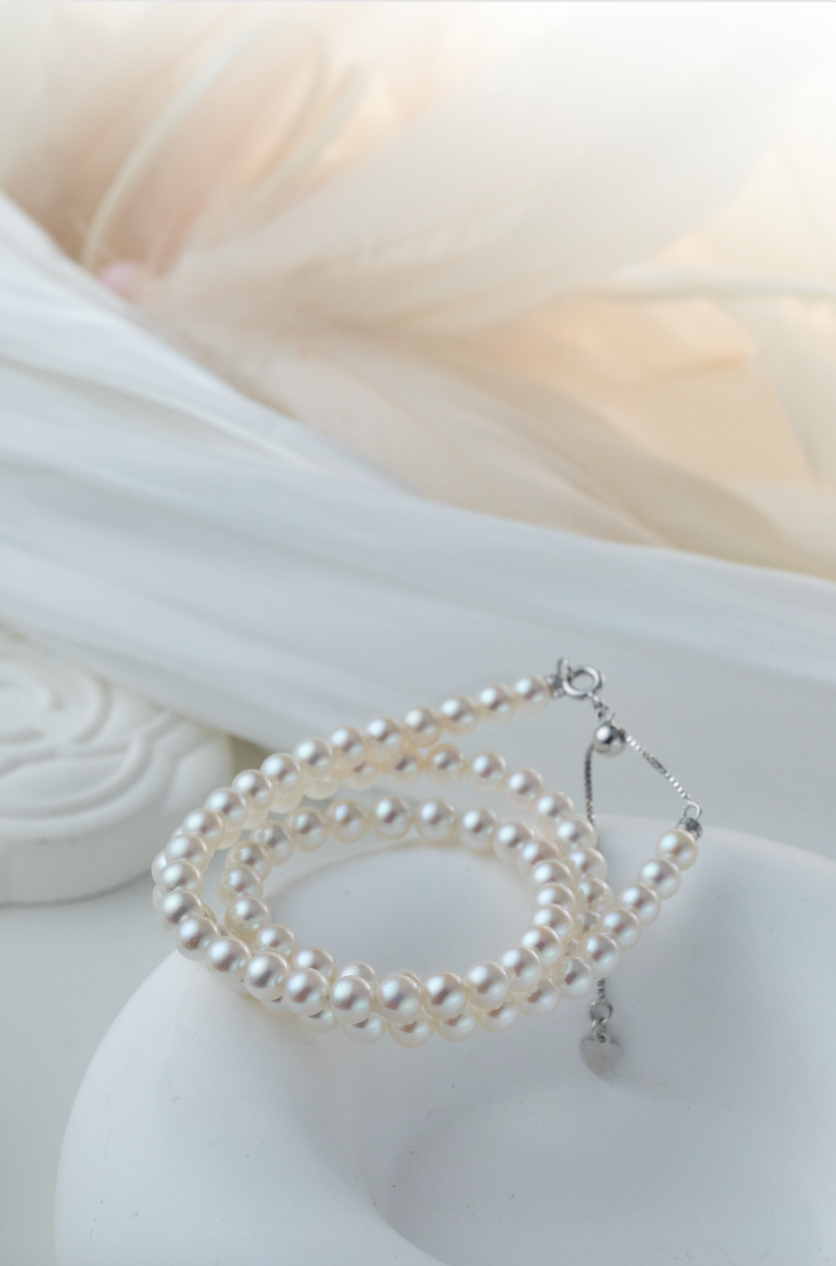 A 3.8-4mm | Whispers of Light |  Full-Strand Necklace