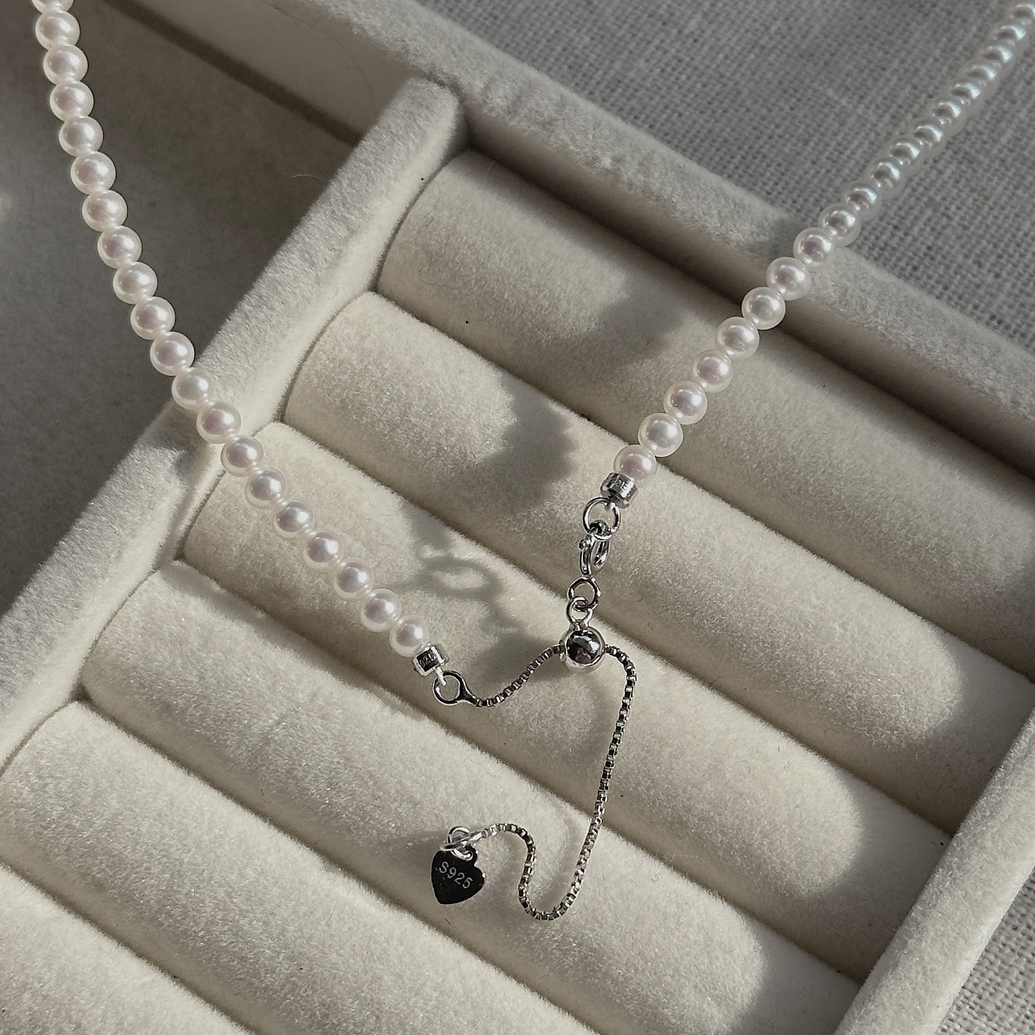 B 3.5–4mm + 8mm | The Held Point | Full Strand Necklace｜In stock｜Ships in 24h