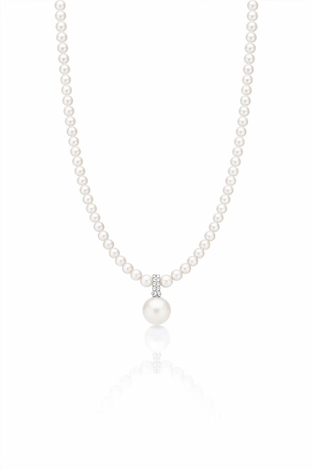 B 3.5–4mm + 8mm | The Held Point | Full Strand Necklace｜In stock｜Ships in 24h