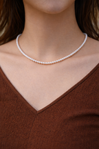 A 3.8-4mm | Whispers of Light |  Full-Strand Necklace | In stock｜Ships in 24h