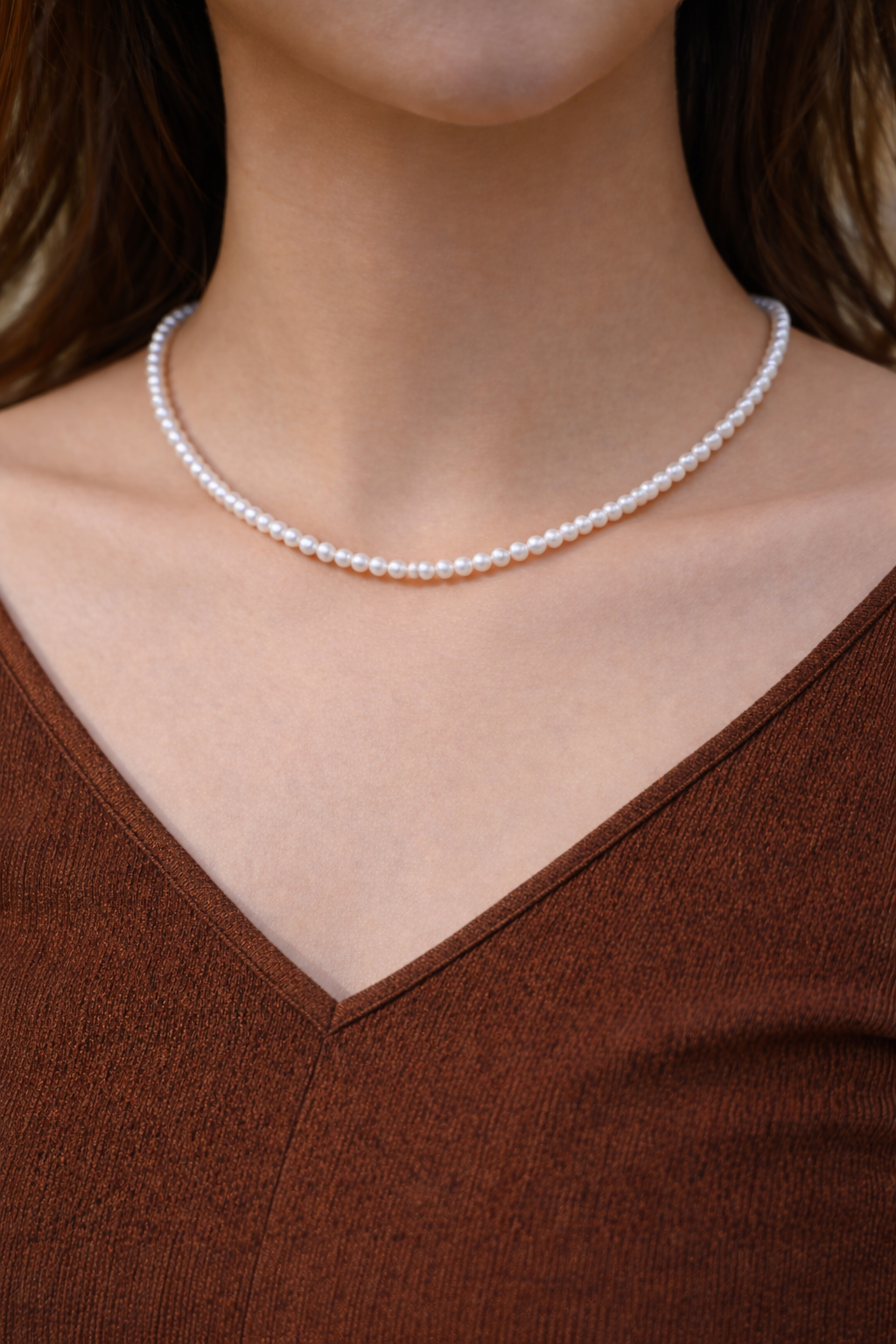 A 3.8-4mm | Whispers of Light |  Full-Strand Necklace | In stock｜Ships in 24h