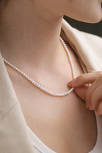 A 3.8-4mm | Whispers of Light |  Full-Strand Necklace | In stock｜Ships in 24h