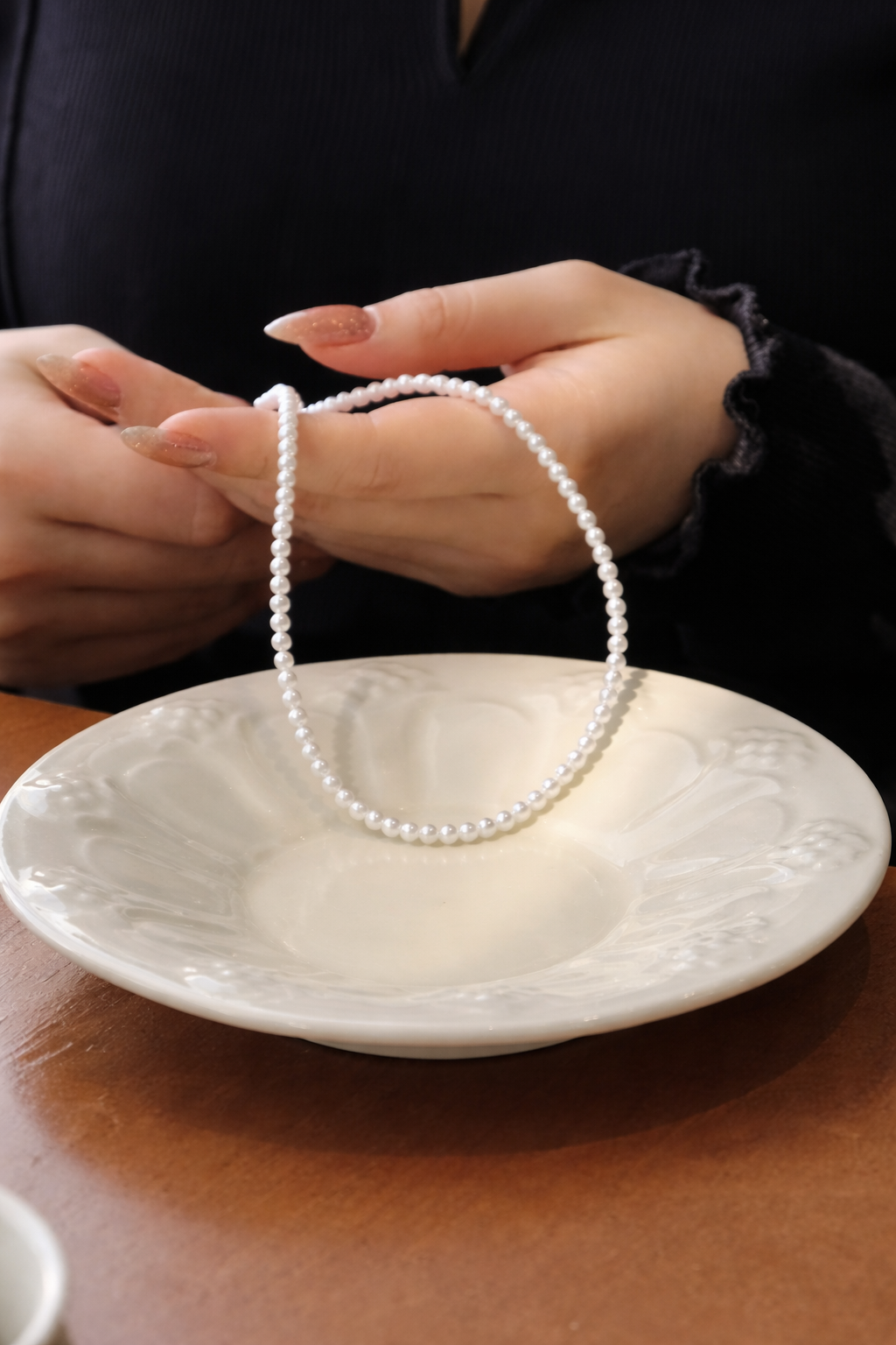 A 3.8-4mm | Whispers of Light |  Full-Strand Necklace | In stock｜Ships in 24h