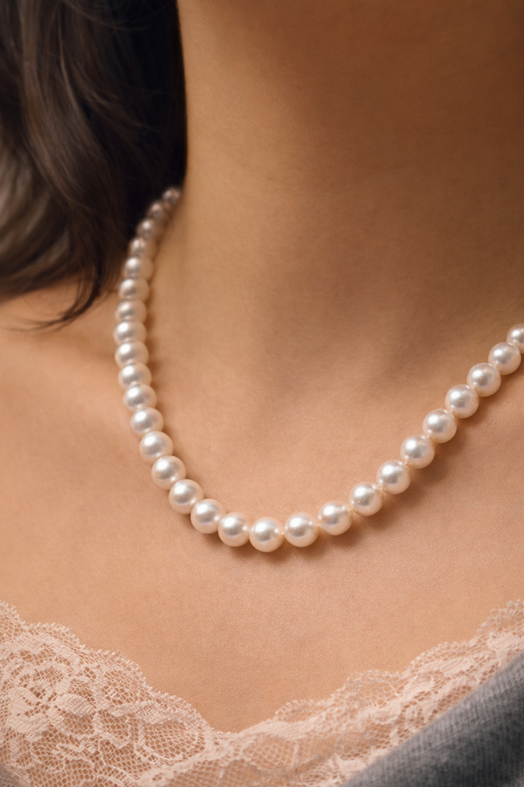 A 7.5-8mm | The Mirror of Light |  Full Strand Necklace | In stock｜Ships in 24h